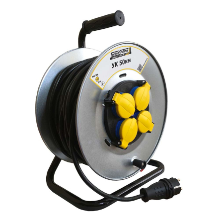 Подовжувач на котушці Techno Systems УК50, 4 гн із заземленням та термозахистом 3x1.5 мм, 50м, TNSy5506266 - 1