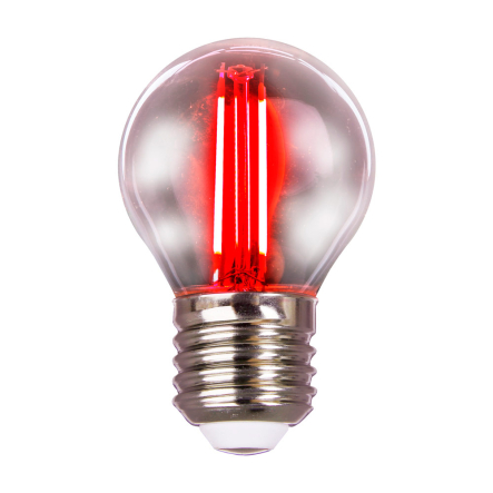 Лампа LED Filament VELMAX, 2 Вт, E27, 220 В, G45 червона - 1