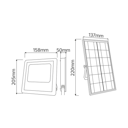 Прожектор SMD LED 25W 6400K на солнечной батарее Tiger-25