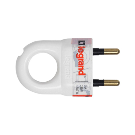 Вилка Legrand 2К 6А, белая, 050162 - 1