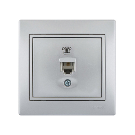 Розетка ТF евро конечная Lezard MIRA, металл серый, 701-1010-137 - 1