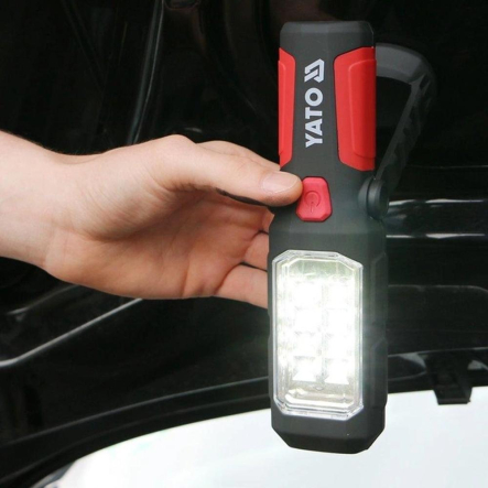 Фонарик LED YATO 3*AA 8+1 диод клипса + магнит 3 режима