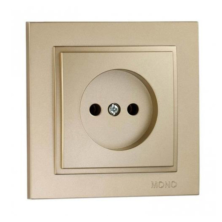 Розетка одинарна Mono Electric DESPINA, без заземлення, титан, 102-222222-116 - 1