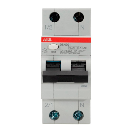 Дифференциальный автоматический выключатель ABB DSH201-C06 A, AC 30 mA, 6 kA, 2CSR255070R1064