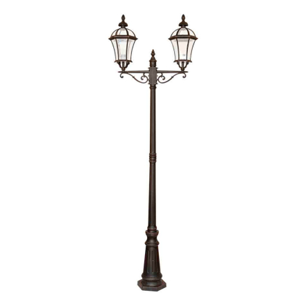 Светильник парковый Lusterlicht, REAL ІІ, E27, 100Вт, столб двойной, старая медь, 2,3м - 1