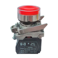 Выключатель кнопочный металлический Промфактор с подсветкой ВК-НЦИЛК-1Р, 1нз, красный