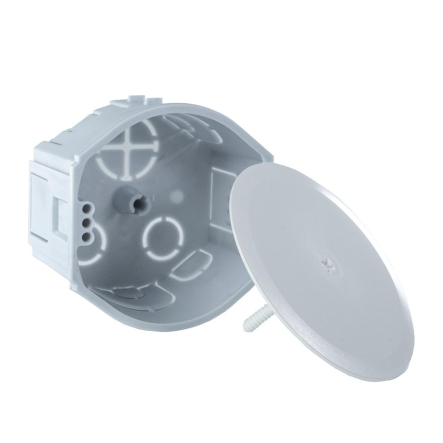 Коробка універсальна у жорстких стінах із кришкою KOPOS KU 68-45/V_KA; з'єднуються між собою; ПВХ; сіра; Ø73х4 мм - 1