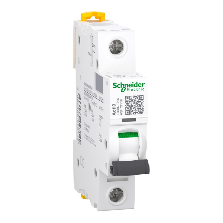 Автоматичний вимикач Schneider Electric iC60N, 1P, 16A, C, 6kА, A9F79116 - 1
