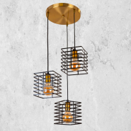 Люстра подвес LEVISTELLA в стиле лофт, 756PR104F-3 BRZ+BK (300)