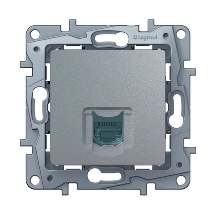 Розетка компьютерная Legrand Etika, 672441, алюминий - 1