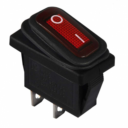 Перемикач 1 клав. червоний вологозахищений KCD3-101W R/B, АСКО-УКРЕМ, A0140040033 - 1