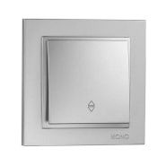 Вимикач 1 кл. прохідний Mono Electric, DESPINA, срібло, 102-212125-109