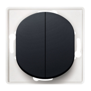 Вимикач двоклавішний (механізм) Aling-Conel EON, E606.E1, чорний