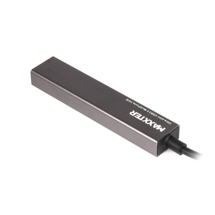 Хаб USB 3.0 Type-A Maxxter HU3A-4P-01 на 4 порта, металл, тёмно-серый