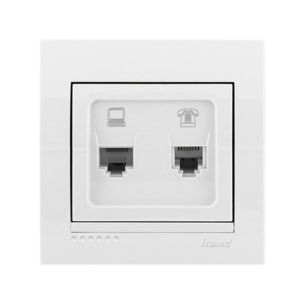 Розетка компьютерная +TF Lezard MIRA, белая, 701-0202-143 - 1