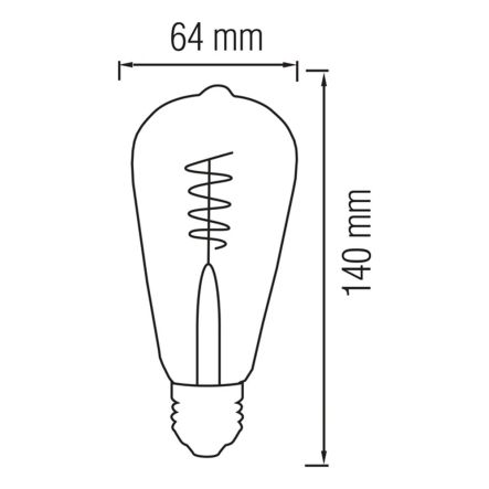 Лампа LED 6W 2000K E27 220V Horoz Filament RUSTIC VINTAGE S-6