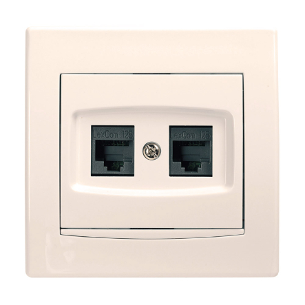 Розетка компьютерная 2-я Schneider Electric Anya, кремовая, AYA4400123 - 1