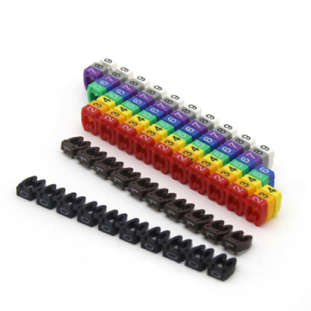 Набор кабельной маркировки Lemanso 4мм от 0 до 9 (100 шт) цветной, LMK2157 - 1