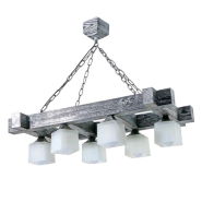 Люстра підвісна дерев'яна SIRIUS S7119/6 чорне срібло