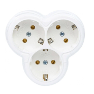 Трійник Borsan Buket із заземленням 3 гн. білий, BR-1514