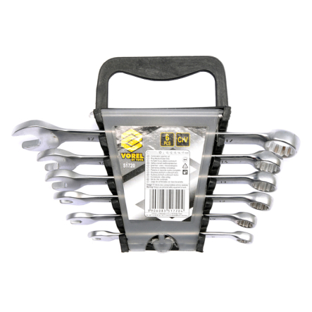 Набір ключів ріжково-накидних VOREL Cr-V, M 8-17 мм, 6шт, 51720 - 1