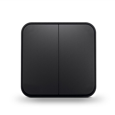 Выключатель VIDEX BINERA двухклавишный наружный, черный графит, VF-BNS12-BG