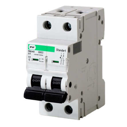 Автоматичний вимикач Promfactor АВ2000/2, 2P, C 4 A, AC 230/400 В, 6 kA, Standart, FB2C2004 - 1