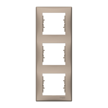Рамка 3 поста вертикальная Schneider Electric Sedna, титан, SDN5801368 - 1