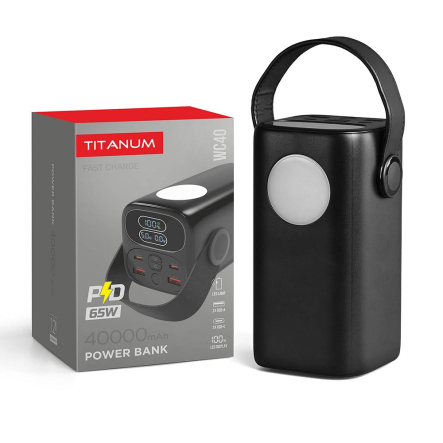 Powerbank 40000mAh TITANUM WC40 PD65W Black - 1