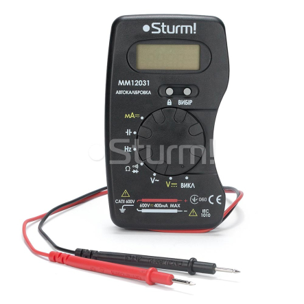 Мультиметр STURM ММ12031, 4-600В, 40А-400мА, 40мОм, ЖКИ - 3
