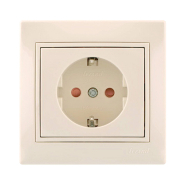 Розетка Lezard MIRA одинарна, з захистом від дітей, крем, 701-0303-124B