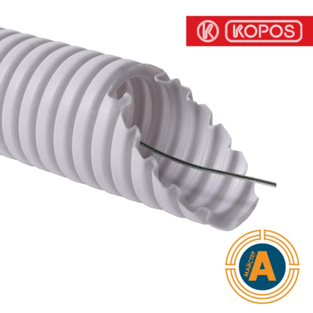 Труба гофрована MONOFLEX d32мм з протяжкою, сіра, 50м, KOPOS, 1432 D_K50D - 1