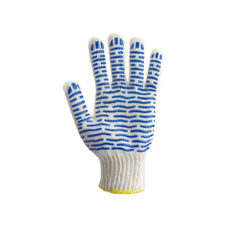 Перчатки трикотажные белые с ПВХ точкой "Волна" 621 - 1