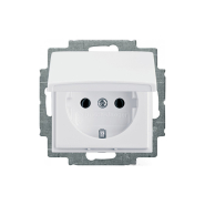 Розетка із заземленням і кришкою білий Basic 55