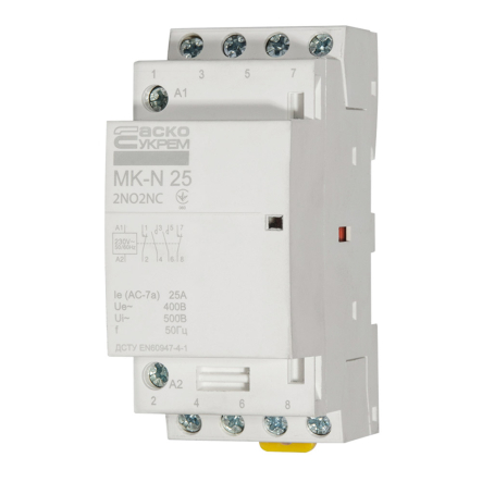 Контактор модульный АСКО-УКРЕМ МК-N, 4р, 25А, 2NO2NC, 220V, A0040030030