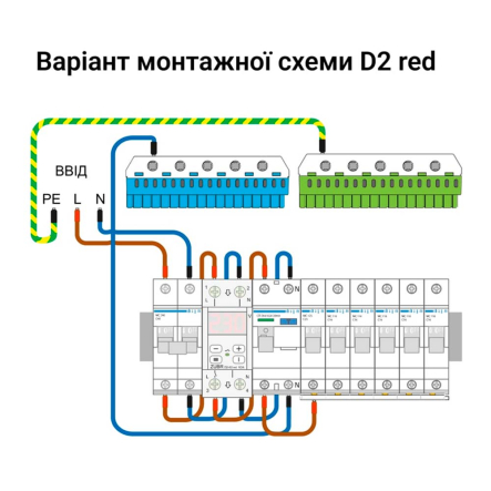 Реле напряжения ZUBR D2-32 red (2 модуля) с термозащитой