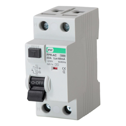 Реле защитного отключения Promfactor РЗВ-2, 2P, 40А 4.5kA, 100mA, FPR2040100AC - 1