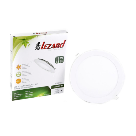 Світильник LED вбудований LEZARD, 18W, 4200K, 1400Lm, Ø225мм, 442RRP-18 - 1
