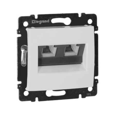 Розетка телеонная двойная RJ11-4 контакта LEGRAND Valena, 774439, белый - 1