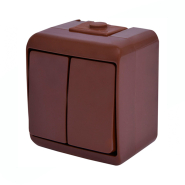 Вимикач 2-кл (IP44) коричневий, VHE-2-KR, Hermetics, ETI