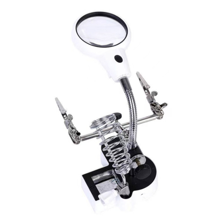 Держатель "Третья рука" с лупой MG16126-AC1, 4,5Х 11X; LED