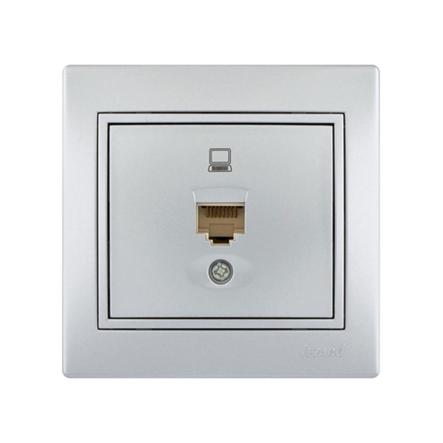 Розетка комп'ютерна Lezard MIRA метал сірий, 701-1010-139 - 1