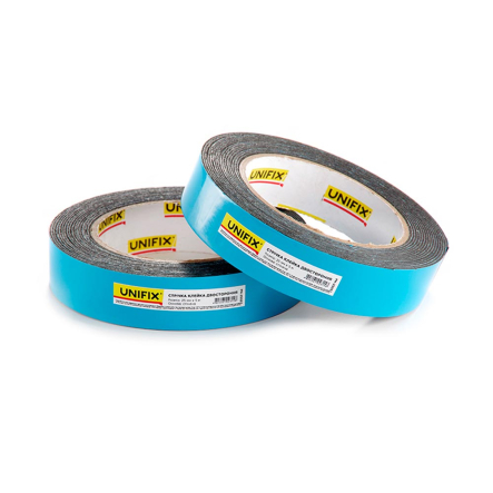 Скотч двухсторонний на вспененной основе UNIFIX PN-2505, 25ммх5мм, чёрный - 1