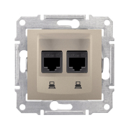Розетка комп'ютерна 2я 5е, RJ45 Schneider Electric Sedna, титан, SDN4400168