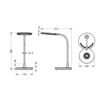 Настольная лампа LED MAXUS 1-MDL-12W-WSmile Desk Lamp 12W 3CCT WH Smile Nightlight, белая