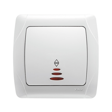 Вимикач 1 кл. прохідний з підсвіткою VIKO CARMEN, 90561063, білий - 1