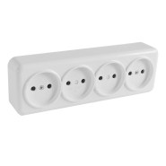 Розетка RIGHT HAUSEN ASTRA NV ТЕРМОПЛАСТ 4-а зовнішня, біла, HN-017151