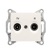Розетка TV/R проходная Schneider Electric Sedna, слоновая кость, SDN3301823