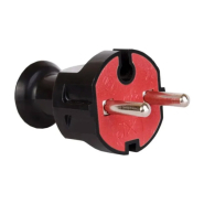 Вилка штепсельная LXL 326BLP, с заземлением, чёрная