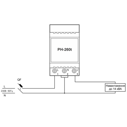 Реле напряжения и ограничения мощности Новатек-Электро РН-260Т, NTRN260T3